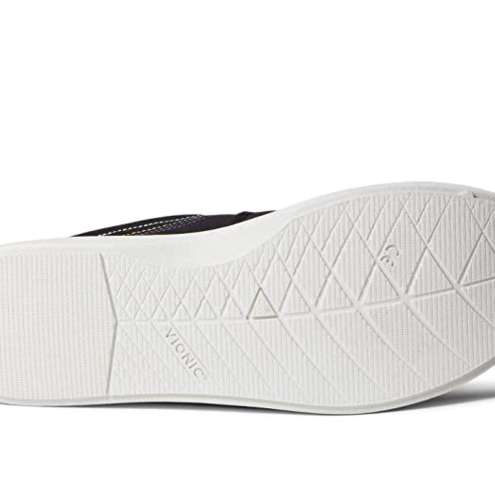 Vionic Beach Womens Marshall Black Canvas Laceless Slip-on Sneakers Women’s Size - Picture 3 of 13